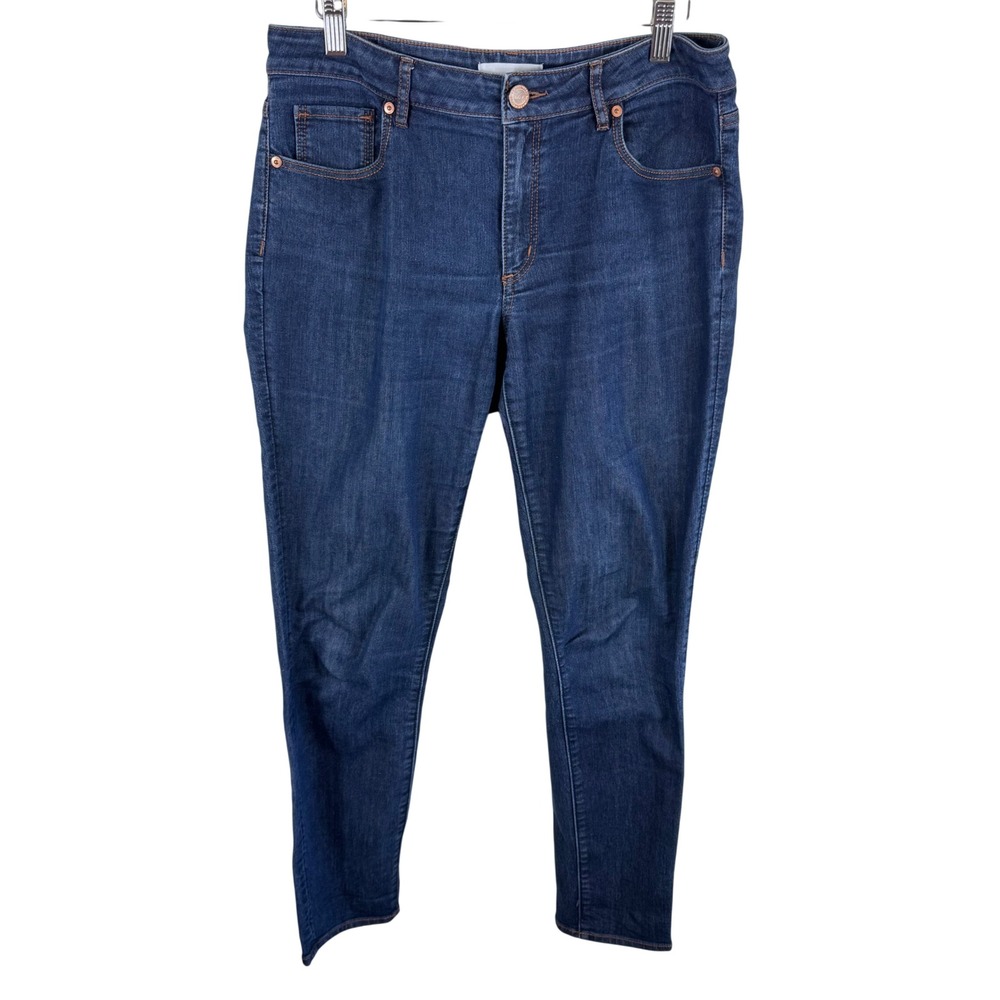 LOFT Curvy Skinny Jeans Dark Indigo High Rise Denim Size 8 29 442553